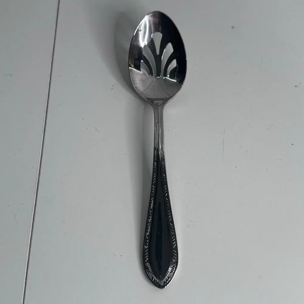 Reed & Barton Royal Braid Slotted Serving Spoon Stainless 18/10